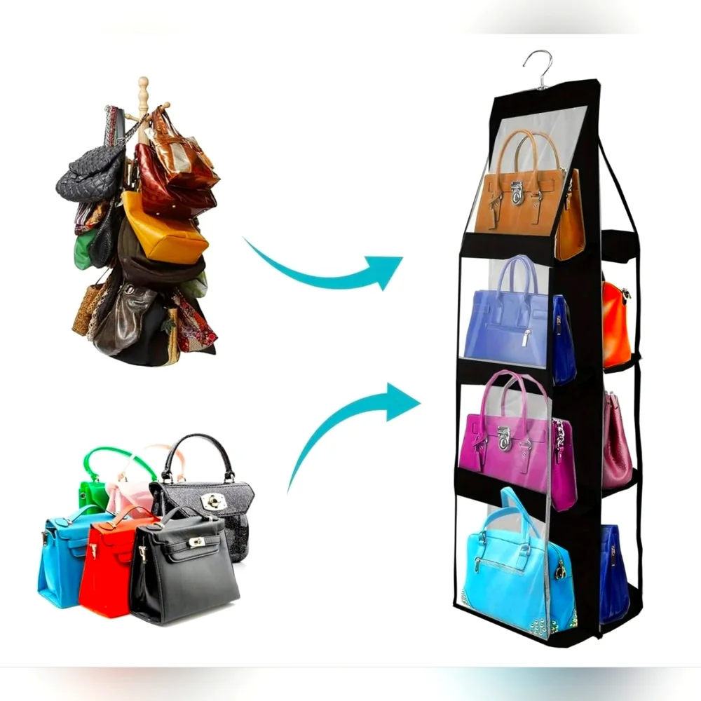 2PC SET- Bag Organizer 8 Grids.White or Black - Picture 3 of 6
